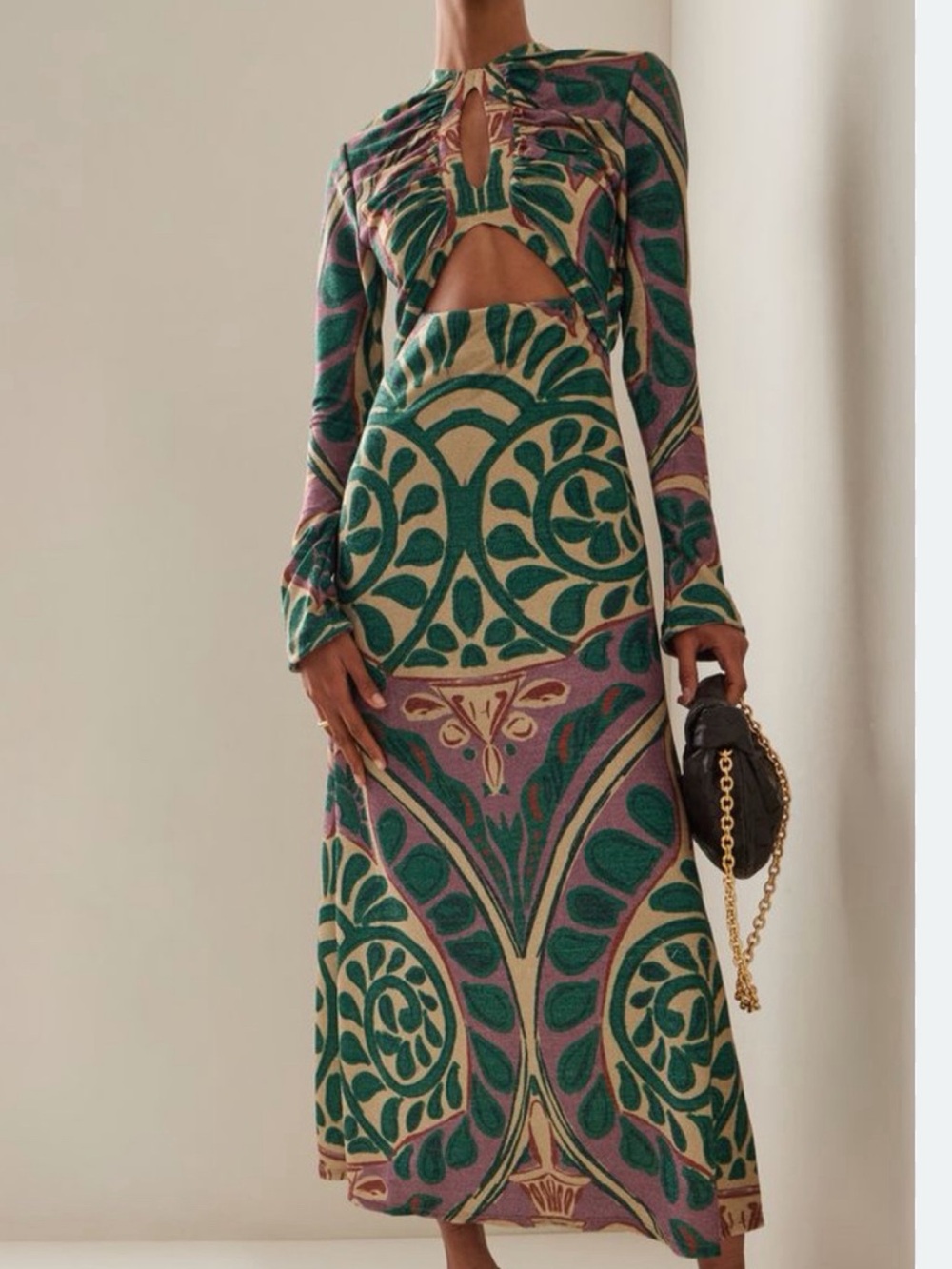 Johanna Ortiz  Dreams Of Amphora Metallic Midi Dress, 0